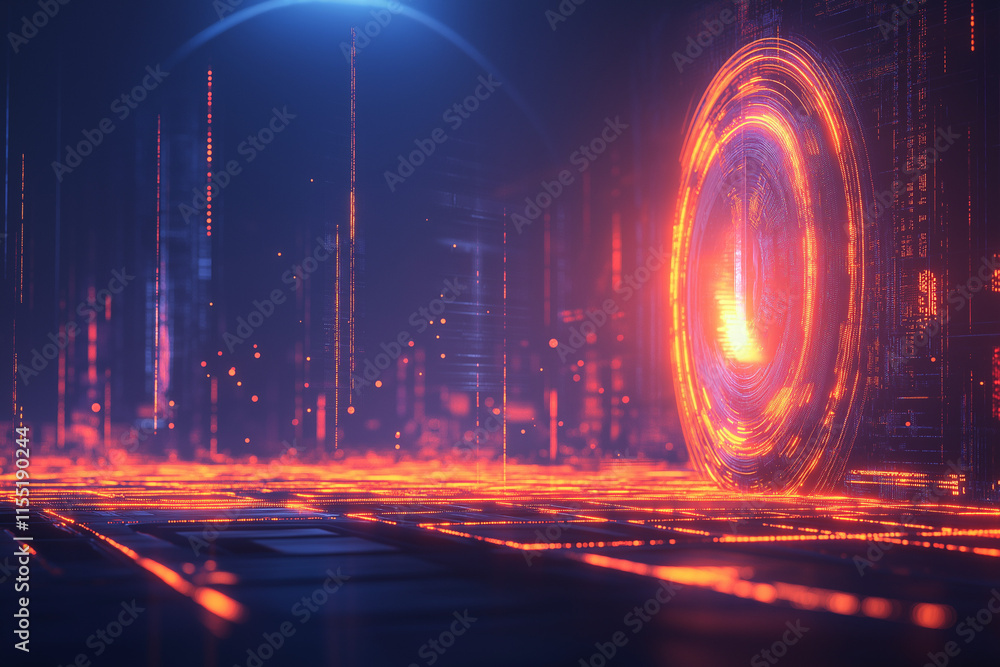 Poster abstract circuit board futuristic technology processing background