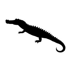 Florida alligator silhouette vector illustration design on white background.