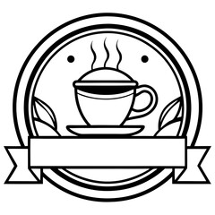 Coffee Shop Line Art Logo Vector Design