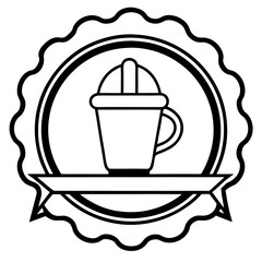 Coffee Shop Line Art Logo Vector Design