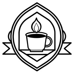 Coffee Shop Line Art Logo Vector Design