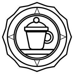 Coffee Shop Line Art Logo Vector Design