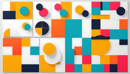 Abstract Geometric Composition With Vivid Colors
