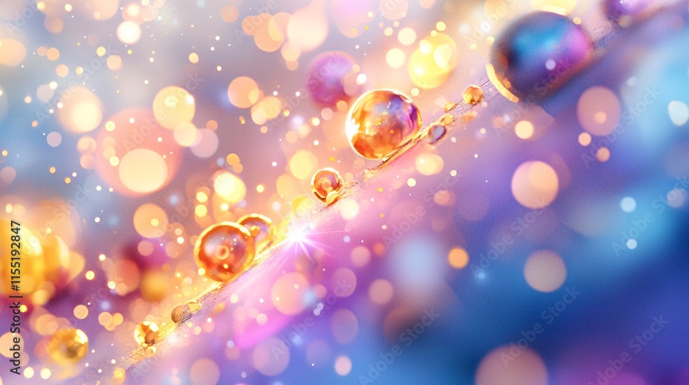 Poster soft bokeh background with colorful light effects