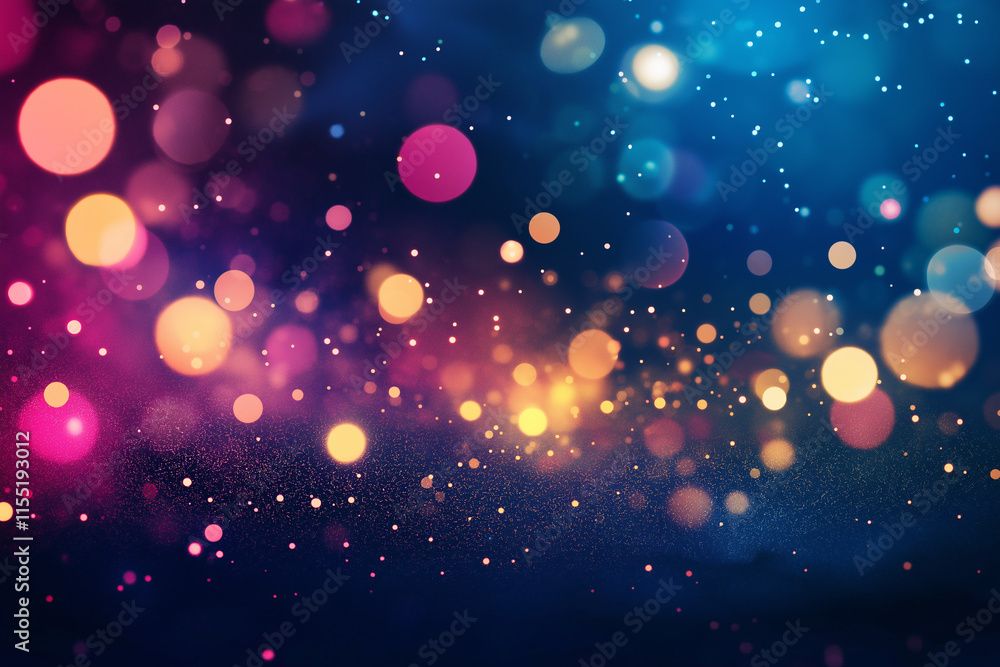 Poster abstract prism light reflections overlay, multicolored bokeh on dark background. sparkling geometric