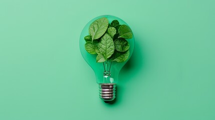 Celebrating earth day  embracing eco friendly practices with green leaves in a lightbulb