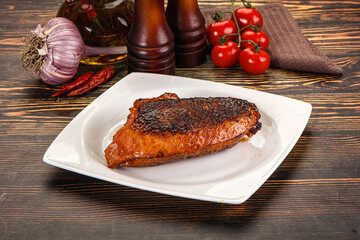 Roasted duck breast in cherry
