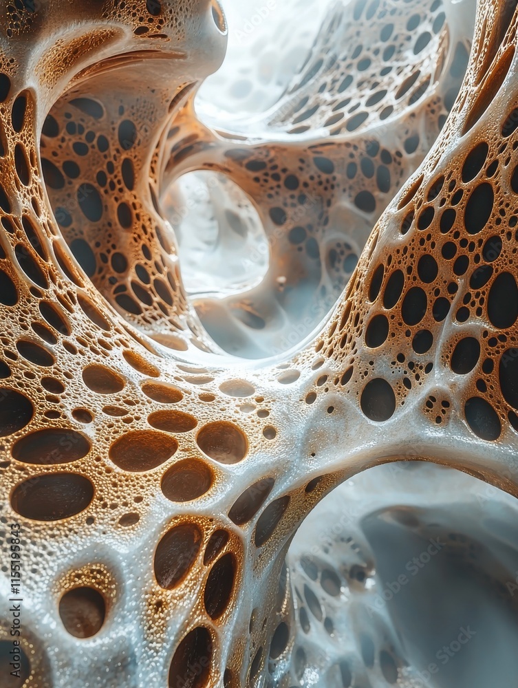 Poster floating mocha mousse bubbles abstract art digital creation soft environment close-up unique concept