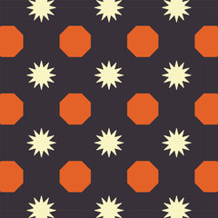 star pattern geometric shapes illustrations retro colors