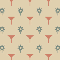 pattern illustration geometric shapes star glass retro colors