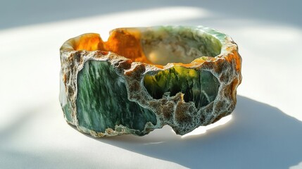 Earthy Jade Bracelet with Rough Textures