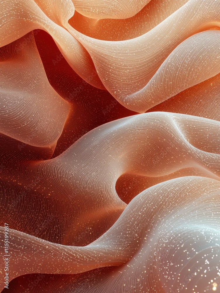 Poster abstract layers of mocha mousse textured background digital art soft warm tones close-up view elegan