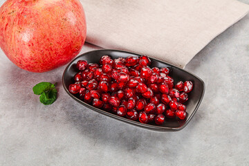 Ripe sweet red pomegranate seeds