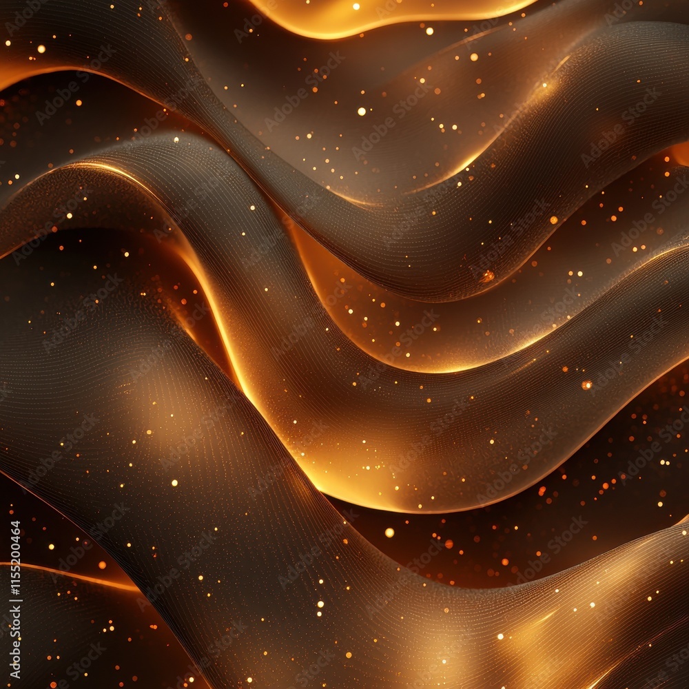 Poster dynamic layers of mocha mousse glasslike panel design digital art abstract environment modern viewpo