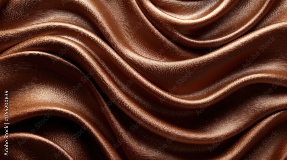 Aufkleber Elegant mocha mousse fabric waves abstract textile design studio setting close-up view aesthetic background