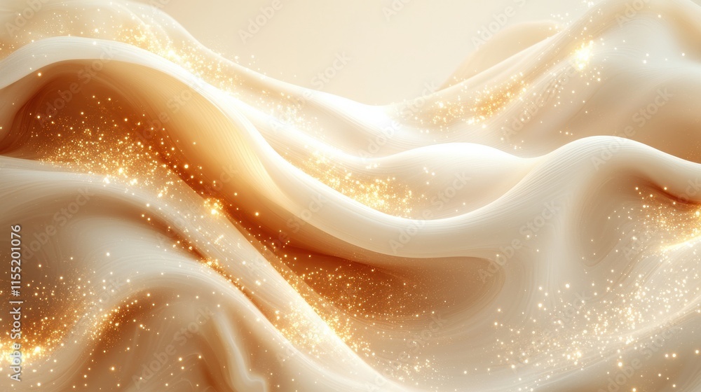 Aufkleber swirling mocha mousse clouds blending in a dreamy atmosphere abstract background soft textures ether