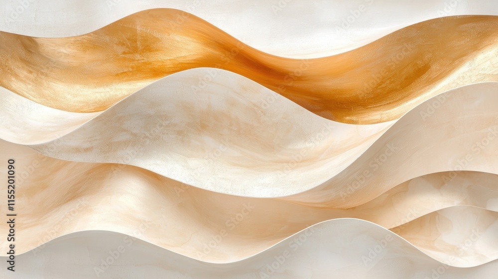 Poster flowing waves of divine creation abstract art display high-resolution textures modern gallery aesthe