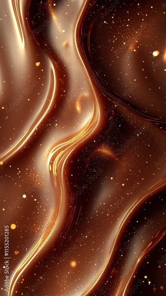 Poster twisting mocha mousse tunnels abstract background digital art warm environment close-up view fluid d
