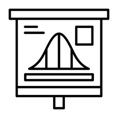 Bell Curve Graph Outline Style Icon