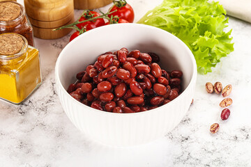 Canned red beans in the bowl