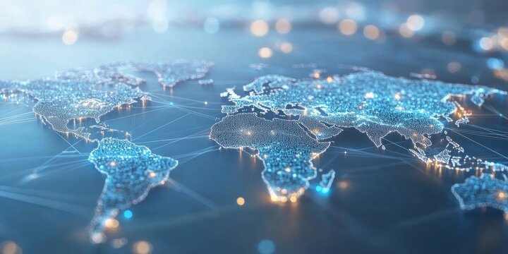 A technological backdrop showcases the importance of online infrastructure.