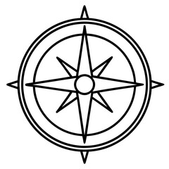 Compass Line Art Vector Design