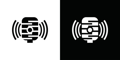 microphone and music vector logo
