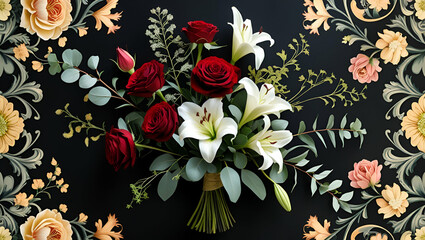 Bouquet of flowers, Generative AI

