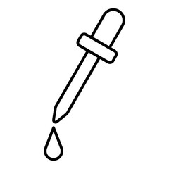 dropper pipette icon, simple flat style, illustration, logo sign symbol pictogram template, for ui or ux isolated on white for mobile app, editable