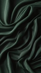 Obraz premium Dark Green Silk Background and Fabric, Luxury Satin and Textile Pattern Fashion, Luxury Backdrop, using generative ai