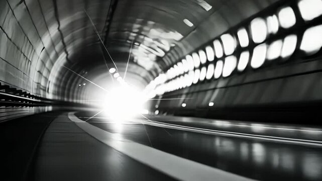 The tunnel seems to stretch on endlessly disappearing into a bright white light at its center.