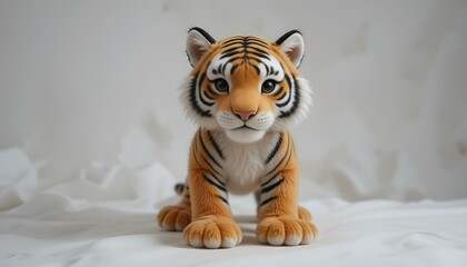 tiger toy on a white background