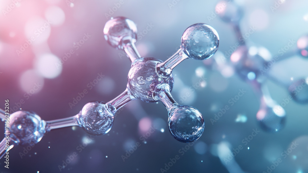 Aufkleber abstract glowing molecular structures with dynamic light reflections create captivating visual exper