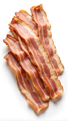 Obraz premium Delicious cooked bacon slices, cut out