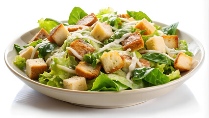 Caesar salad isolated on white background