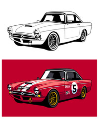 Race Rocket Racing Car Illustration 