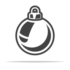 Christmas bauble icon transparent vector isolated