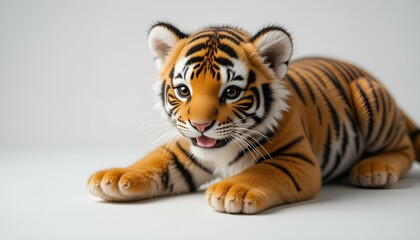 Fototapeta premium toy tiger isolated on white