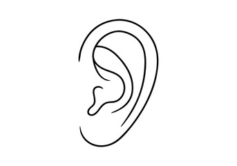 Continuous One-Line Drawing of a Human Ear - Minimalist Anatomical Art