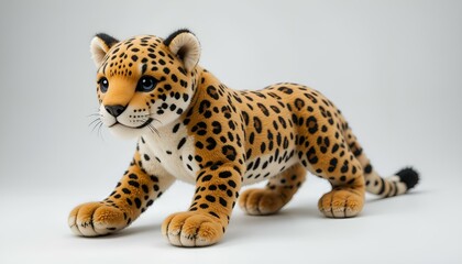 toy leopard on a white background