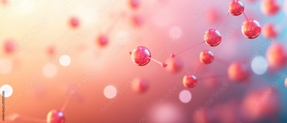 Poster glowing molecular connections in vibrant, colorful background create captivating visual of science a
