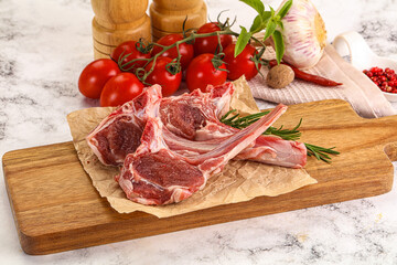 Raw Rack of Lamb for cooking