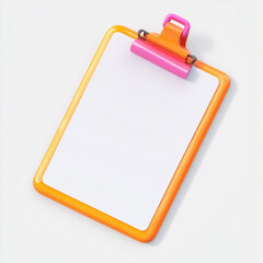 Orange Clipboard with Pink Clip Mockup.