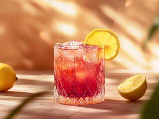 cocktail with lemon and lime