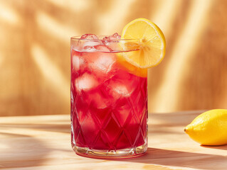 cocktail with lemon and ice