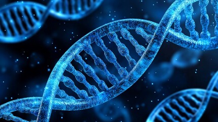 dna strand on blue background
