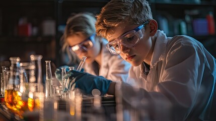 Pupils doing science