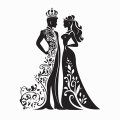 Royal Prince and Princess Vector Image Isolated on White Background  © Istianah