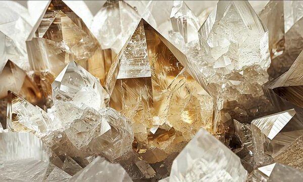 Clear quartz stones in their natural state