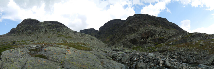 Mountain, rocks, cloud